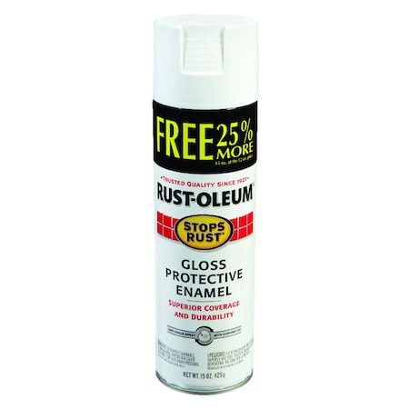 Rust-Oleum Spray Paint, White, Gloss, 12 oz 254142